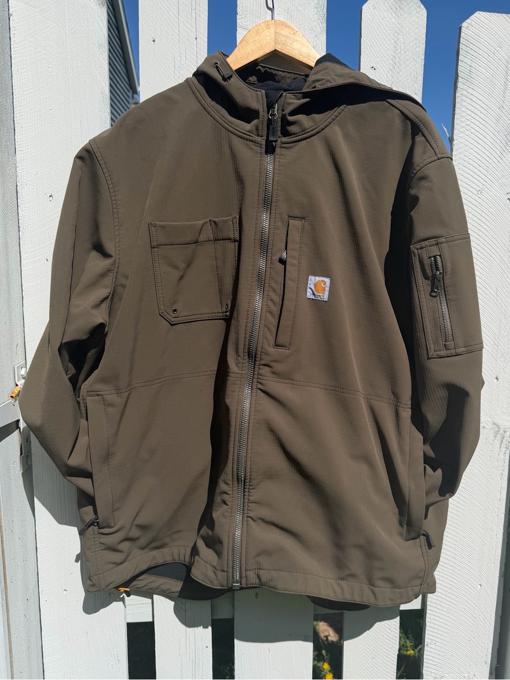 Carhartt Mens Rain Defender Relaxed Fit Midweight Softshell Hooded Jacket - 3XL